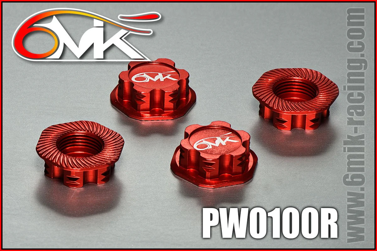 6Mik Écrous de Roues Borgne Buggy 1/8" (x4) PW0100R - Image 3