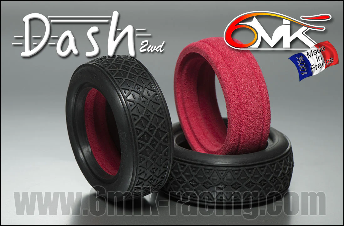 6MIK Pneus Avant Dash + Inserts Ultra 1/10 2WD (x2) TI109