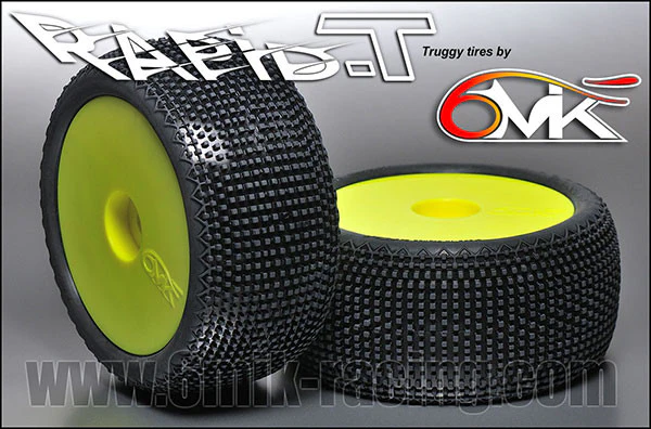 6MIK Pneus Truggy Rapid-T + Jantes Ultra Jaunes (x2) TUY11