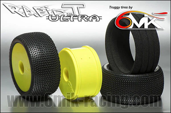 6MIK Pneus Truggy Rapid-T + Jantes Ultra Jaunes (x2) TUY11 - Image 2