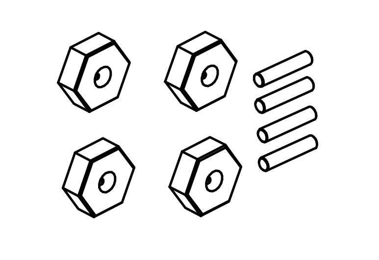 Absima Hexagone De Roue (X4) Mini AMT BL 1610139