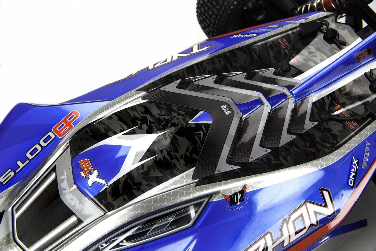 Arrma Carrosserie Peinte Typhon 6s Bleu/Rouge ARA406118 - Image 2