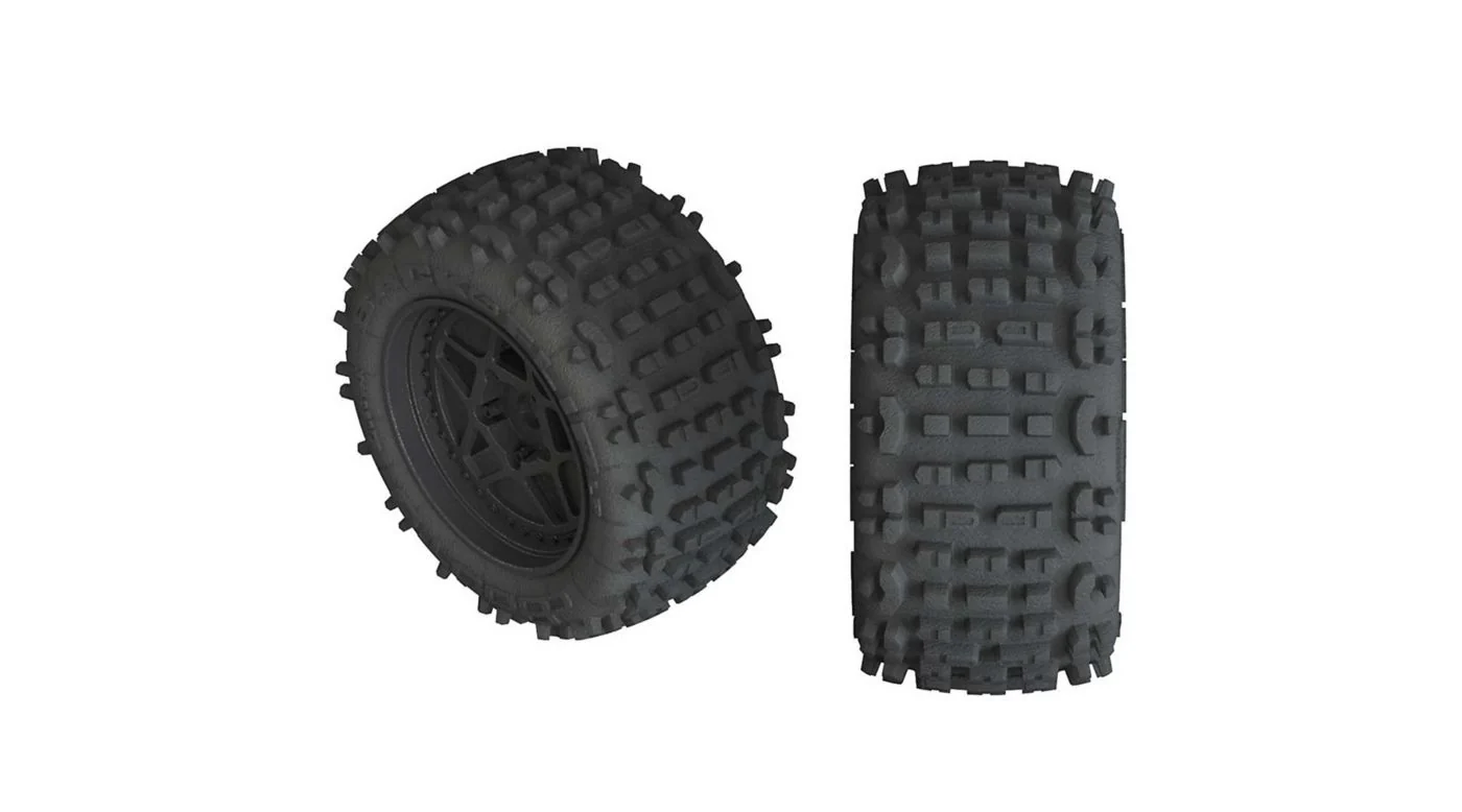 Arrma Pneus et Jantes Backflps MT 4S (x2) AR550050