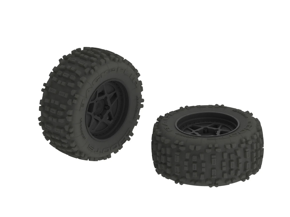 Arrma Pneus + Jantes dBoots Back-Flip MT 6S Noir (x2) AR510092