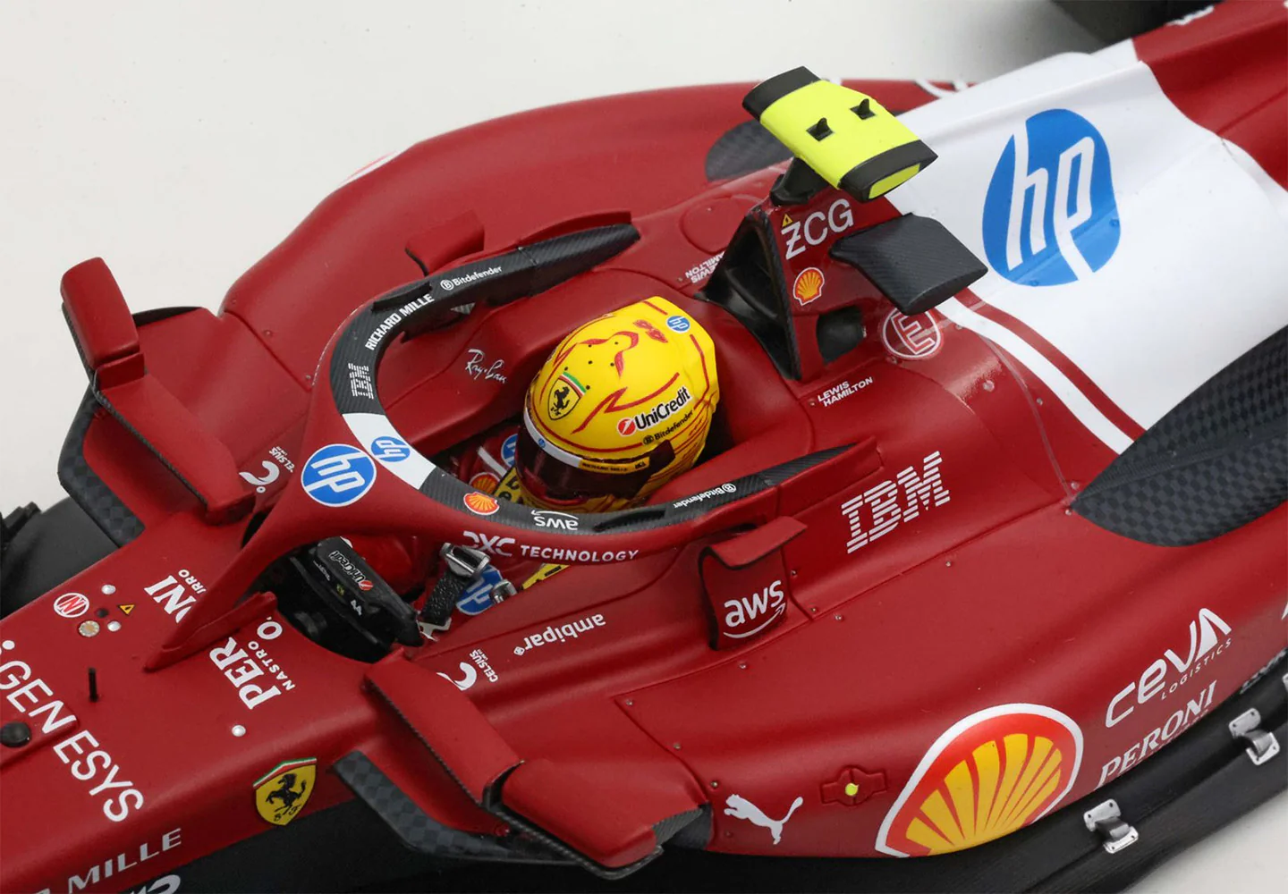 BBR Models Diecast F1 Ferrari SF-25 Lewis Hamilton Chine 2025 1/18 BBR251844 - Image 5