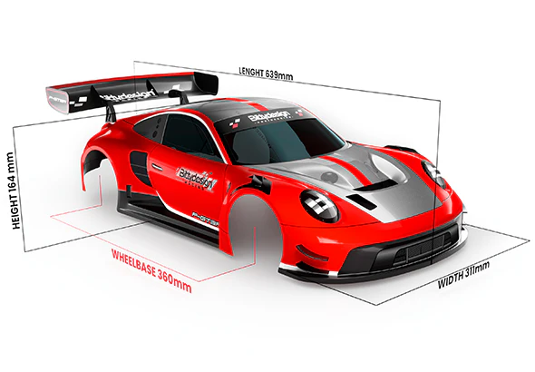 Bittydesign Carrosserie GT8 P-GT3R 1/8 360mm BBDGT8-PGT3RLW - Image 7