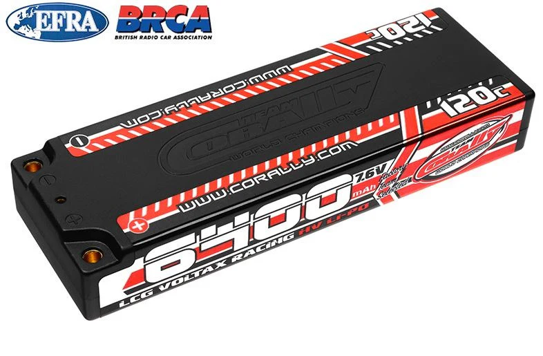 Corally Accu Li-po Voltax HV Stick LCG 2S 7.6v 6400mAh 120C 49610