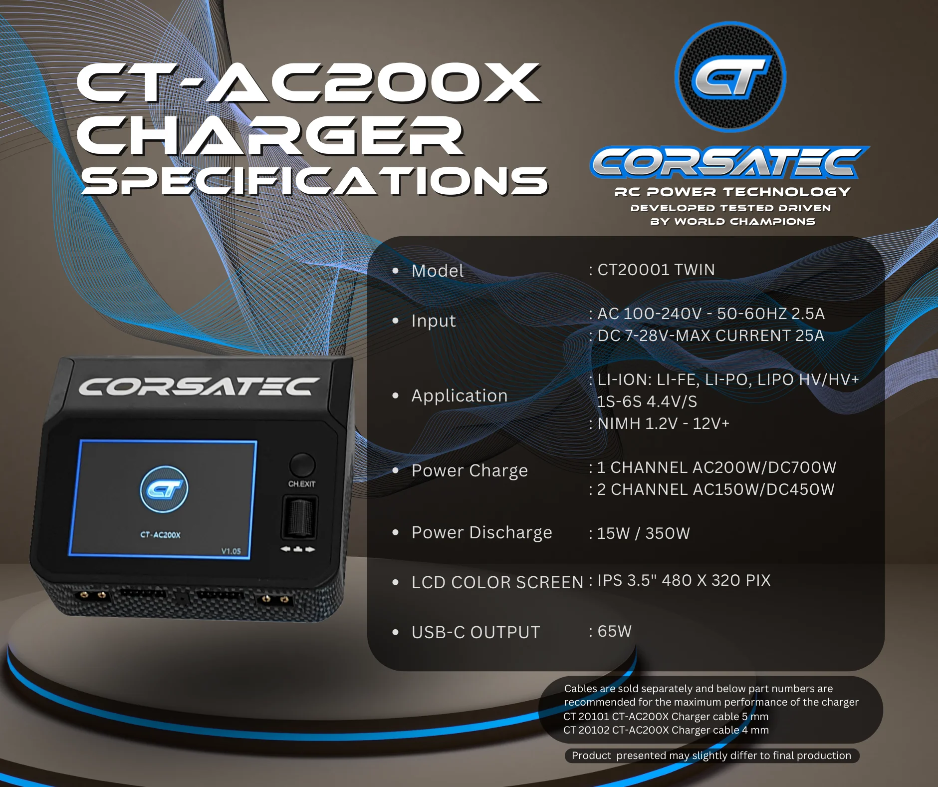 Corsatec Chargeur Lipo Dual Pro AC/DC + Cordon de Charge PK5 CT20001-C - Image 8