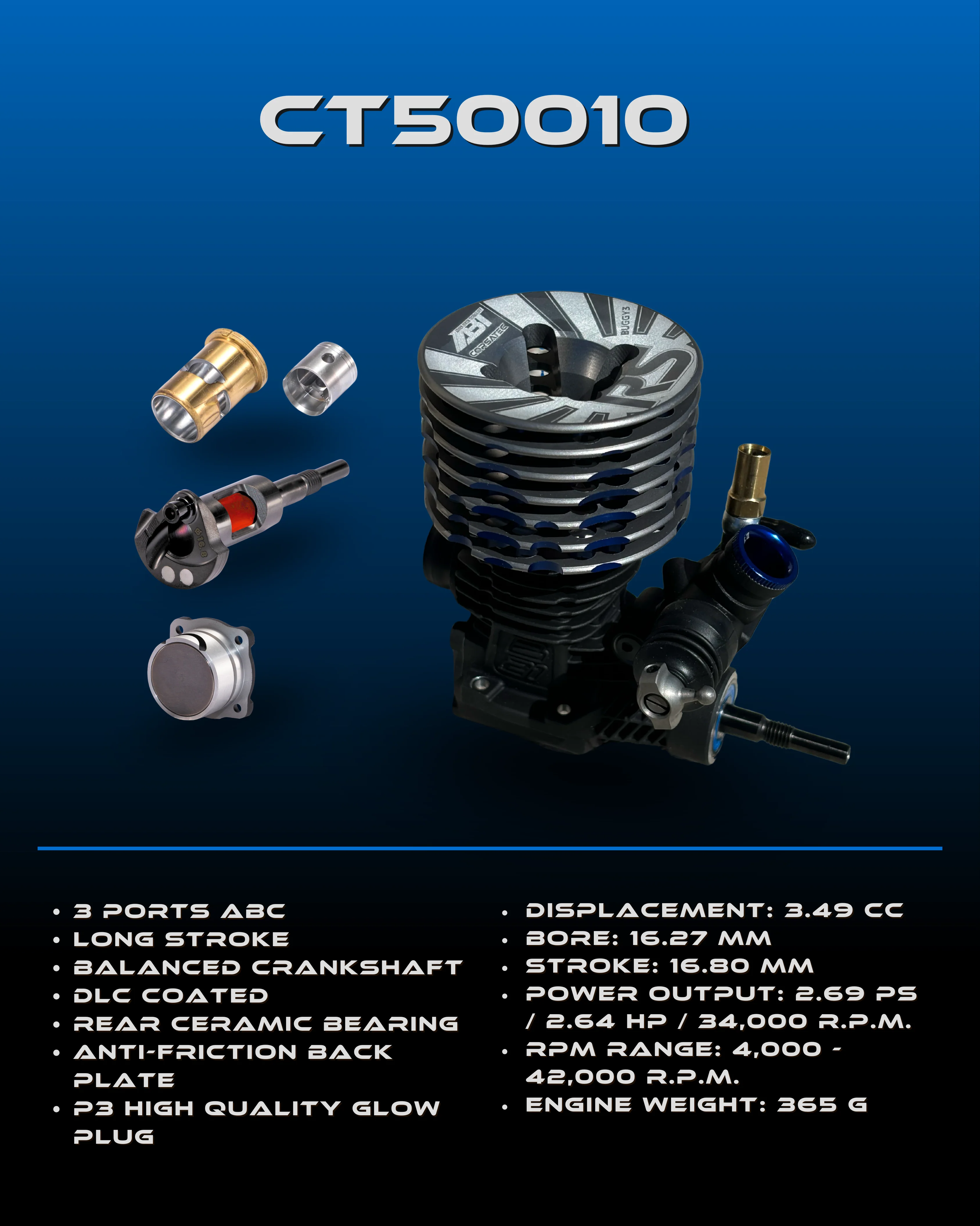 Corsatec Combo Moteur RS Line Buggy 3P + Ligne EFRA 2180 CT50010-C - Image 3
