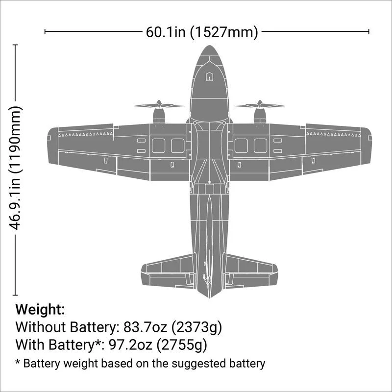 E-Flite Avion EC-1500 Twin 1.5m PNP EFL15775 - Image 17