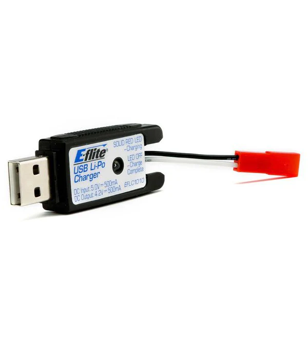 E-flite Chargeur USB Lipo 1S 500mah 180 QX HD EFLC1010
