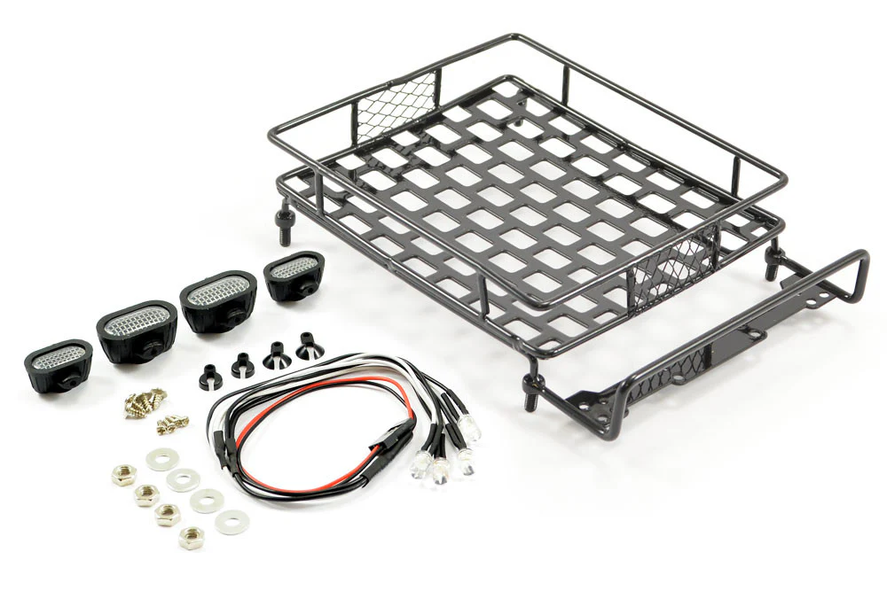 Fastrax Galerie de toit Noir avec de Led FAST2300BK