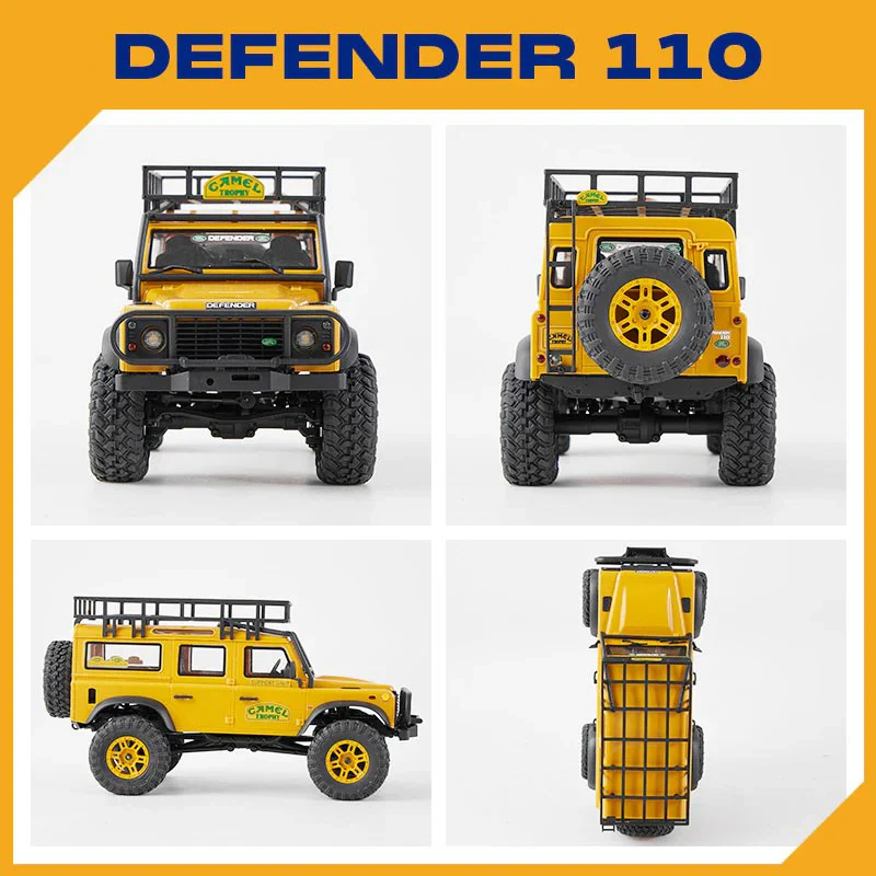 FMS Scale Land rover Defender 110 Camel Trophy FCX24M 4WD 1/24 RTR FMS12482RTR-YL - Image 2