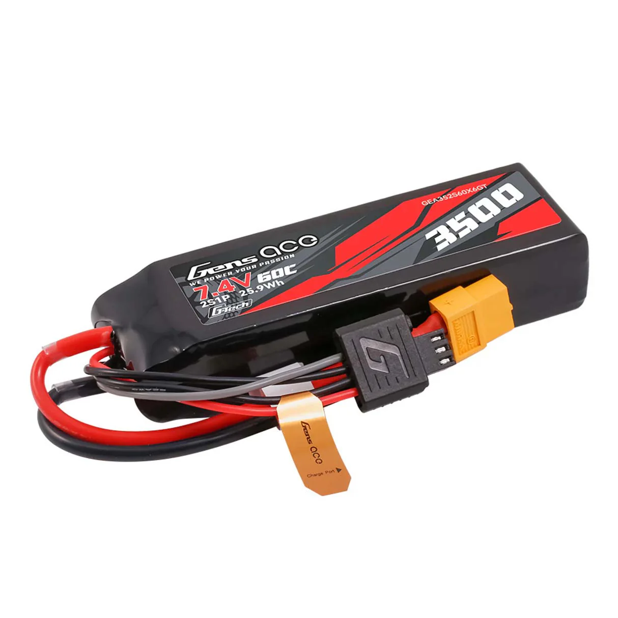 Gens Ace Accu lipo G-Tech 7.4v 3500mAh 60C XT60 GEA352S60X6GT