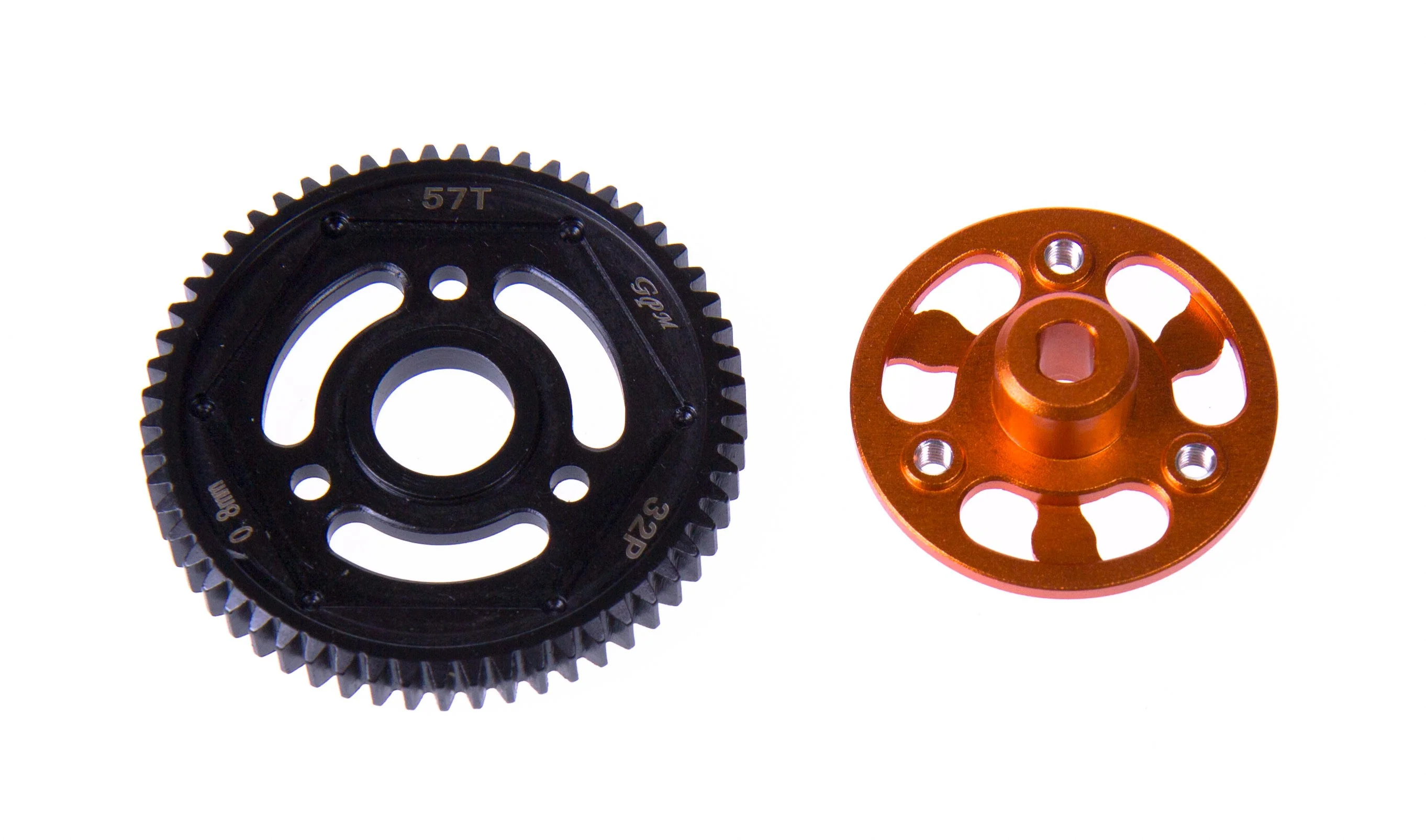 GPM Couronne acier 57dts + adaptateur alu orange SSCX21557T-OR