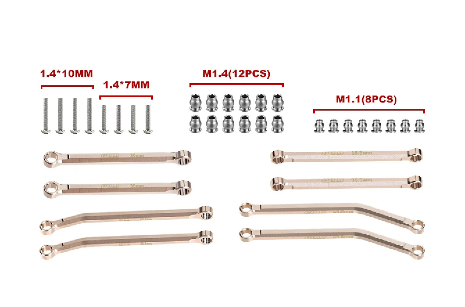 GPM Set de liens avant/arrière Laiton SCX30/160X-OC
