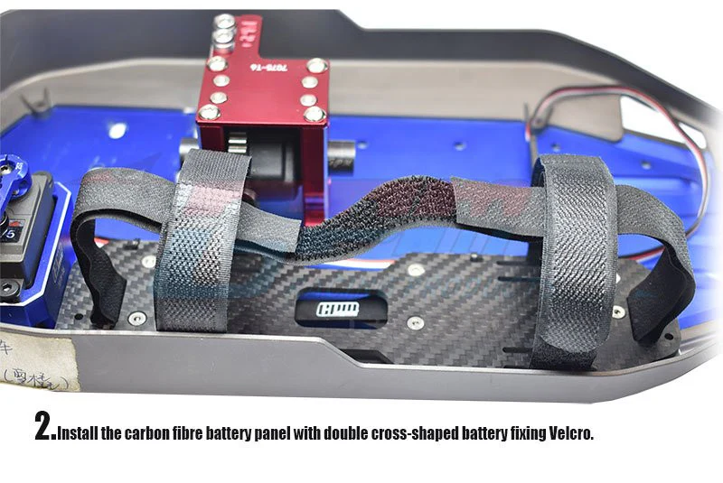 GPM Support batterie carbone + Support Servo Alu 7075-T6 Sledge GSLE0126A - Image 4