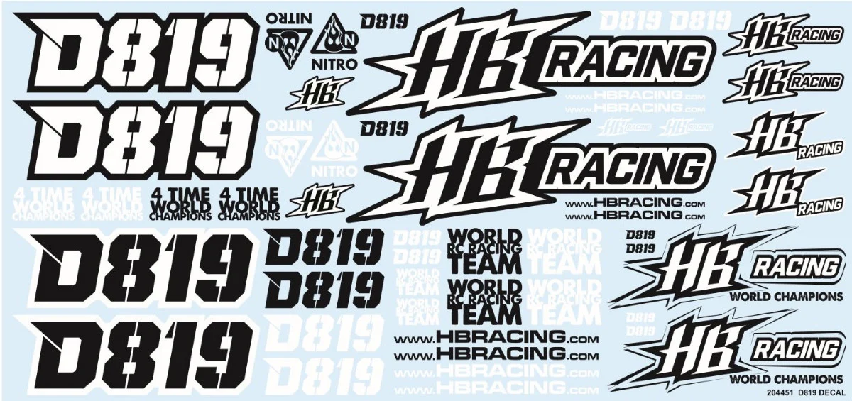 HB Racing Planche de Stickers D819 204451