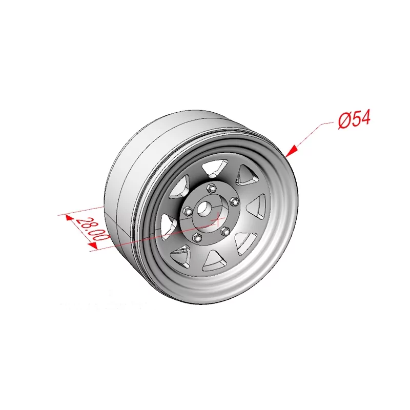 Hobbytech Jantes bedlock 1.9 Classic 3 Blanche (x4) HT-SU1802028 - Image 2