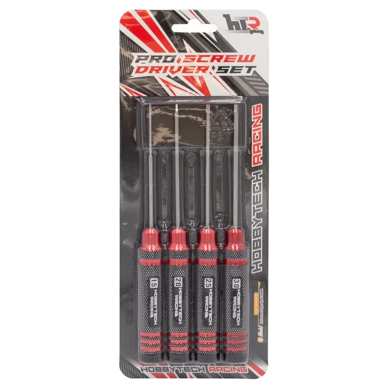 Hobbytech Kit Tournevis Allen Alu Rouge (4Pcs) HTR-411 - Image 2
