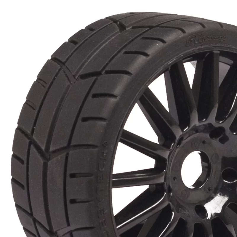 Hobbytech Pneus Rally game + jantes noires (x2) HTR-T452B