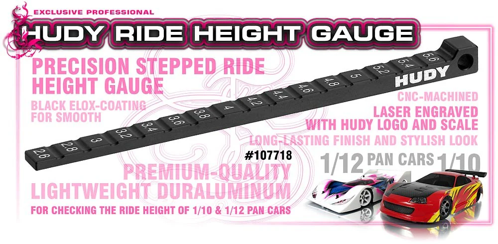 Hudy Cale de réglage garde au sol 1/10-1/12 Pan Cars 107718 - Image 3