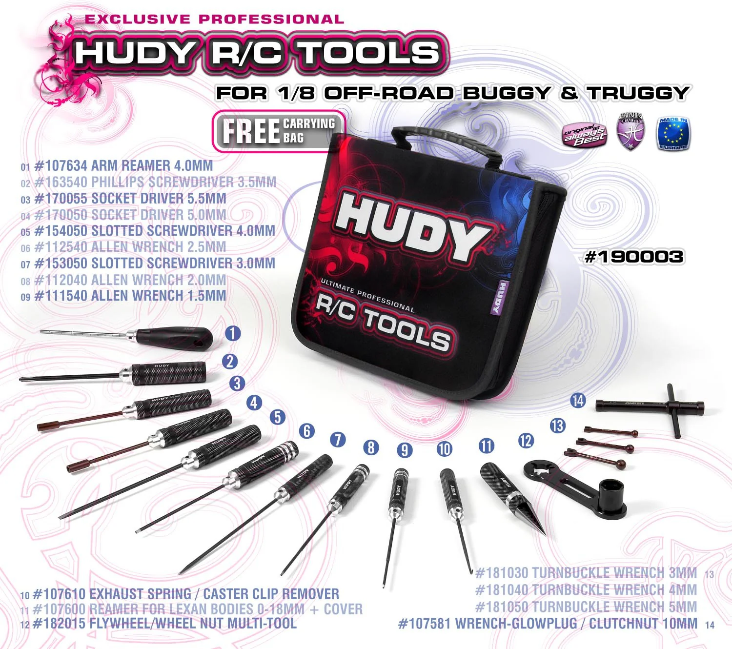 Hudy Set d'outils Avec Sac de Transports (14 outils) 190003 - Image 2