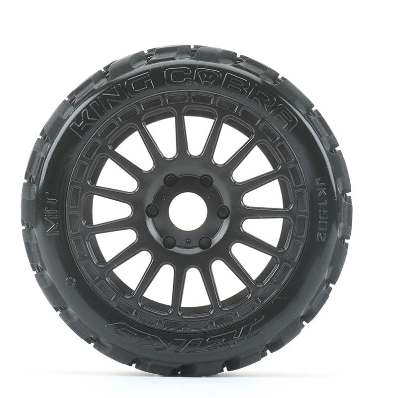 Jetko RC Pneus King Cobra + Jantes Noir (x2) Buggy 1/8 JK1502RB - Image 2