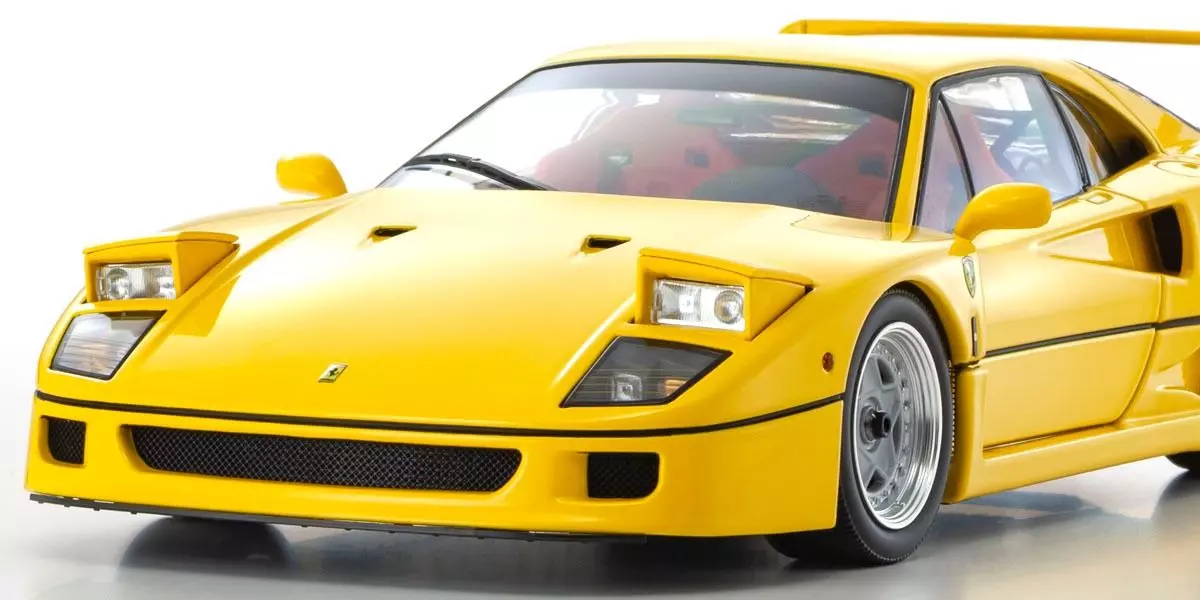 Kyosho Diecast Ferrari F40 Jaune 40 Ans 1/18 KS08416Y - Image 4