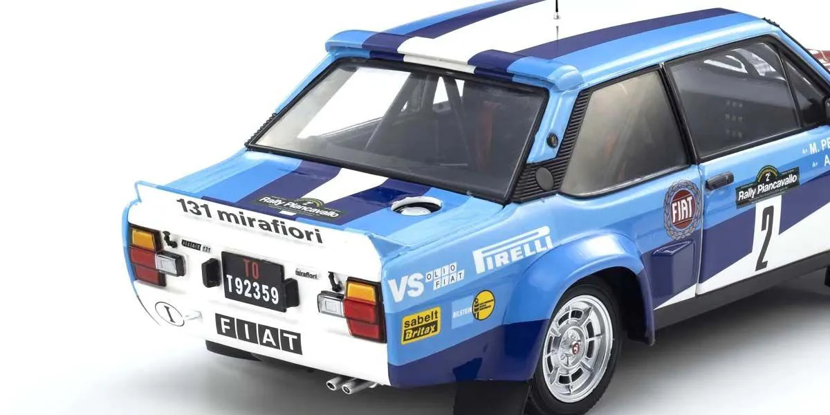 Kyosho Diecast Fiat 131 Abarth A.Bettega Winner Piancavallo 1981 Nr.2 1/18 KS08376F - Image 4