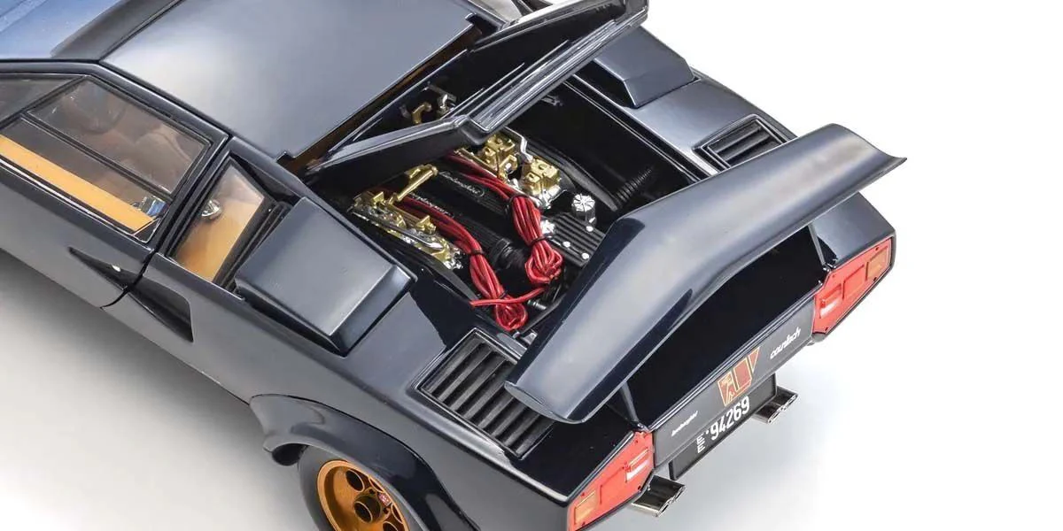 Kyosho Diecast Lamborghini Countach LP500S Walter Wolf 1982 Dark Blue 1/18 KS08320D - Image 10