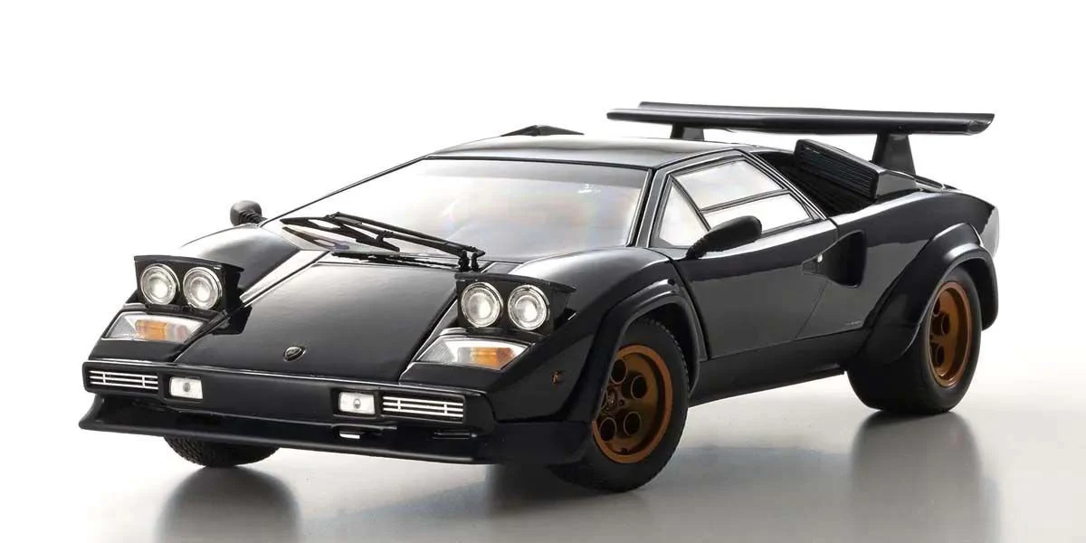 Kyosho Diecast Lamborghini Countach LP500S Walter Wolf 1982 Dark Blue 1/18 KS08320D - Image 4