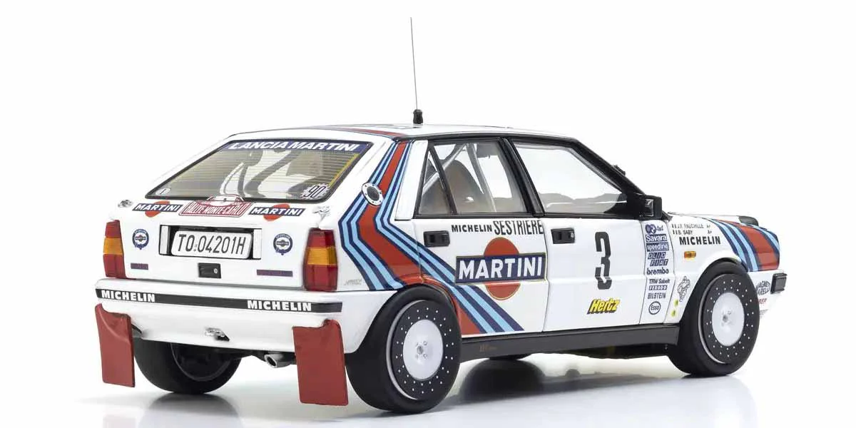 Kyosho Diecast Lancia Delta HF 4WD Rally Monte Carlo 1988 Martini Rossi N°3 1/18 KS08960F - Image 2