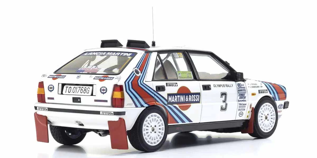 Kyosho Diecast Lancia Delta HF 4WD Rally Olympus 1987 Martini Rossi N°3 1/18 KS08960E - Image 2