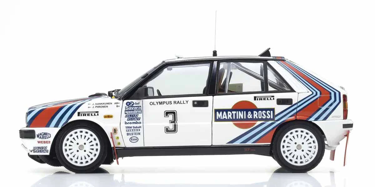 Kyosho Diecast Lancia Delta HF 4WD Rally Olympus 1987 Martini Rossi N°3 1/18 KS08960E - Image 3
