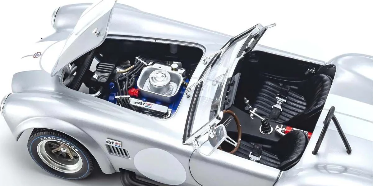 Kyosho Diecast Shelby Cobra 427 S/C Spider 1962 Argent 1/18 KS08047S - Image 6
