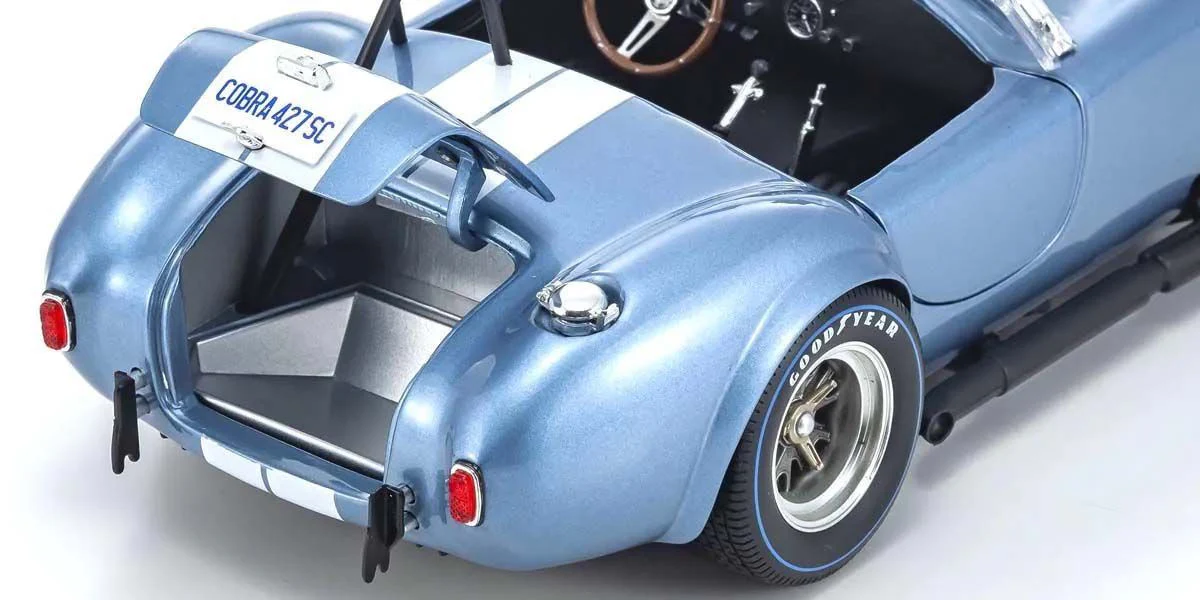 Kyosho Diecast Shelby Cobra 427 S/C Spider 1962 Bleu Clair 1/18 KS08048SBL - Image 8