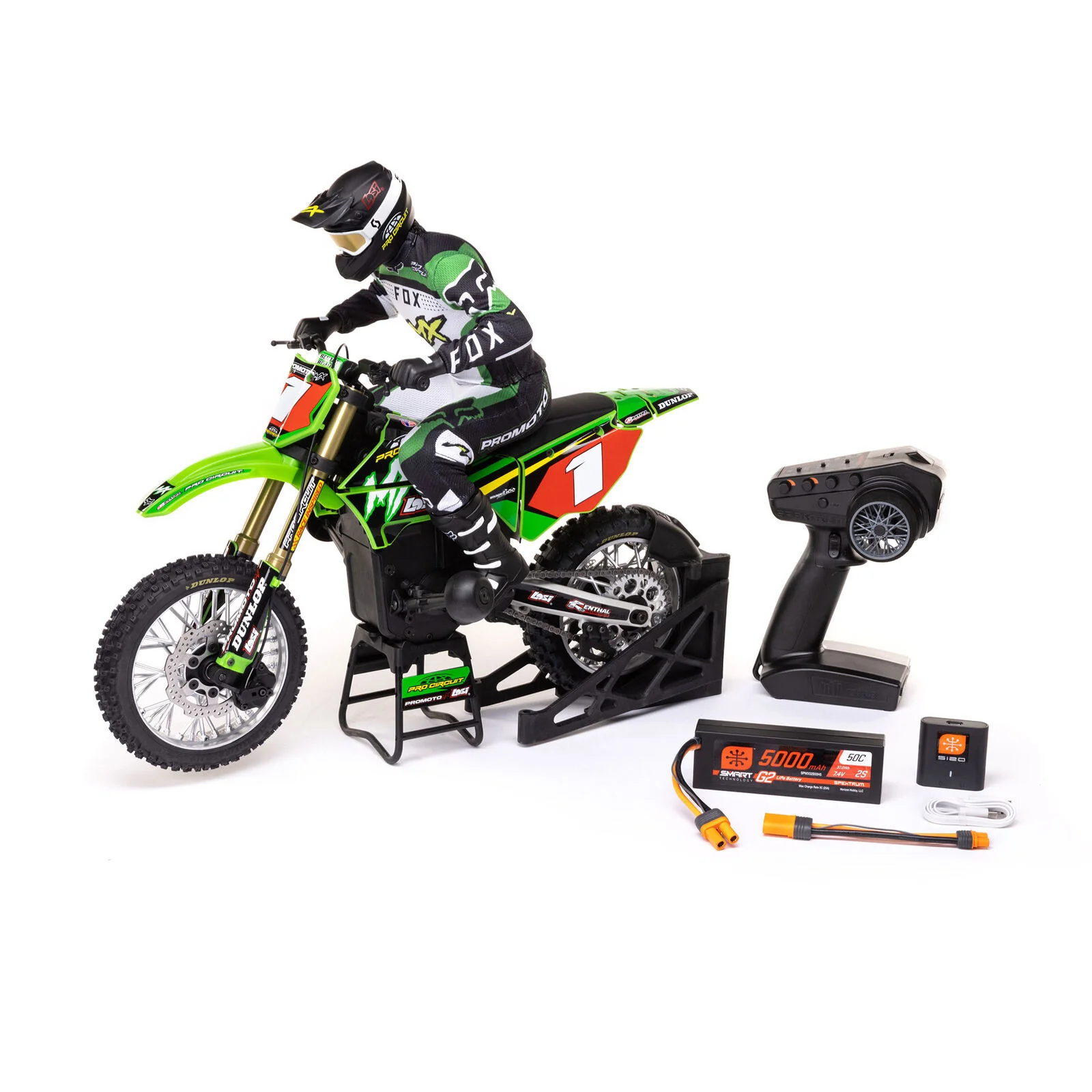 Losi Moto Promoto-MX Motorcycle RTR 1/4 + Batterie et chargeur LOS06002 - Image 2