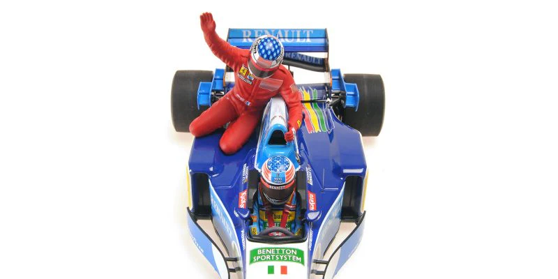 MiniChamps F1 Benetton Renault B195 Jean Alesi avec Michael Shumacher GP Canada 1995 510950601 - Image 5