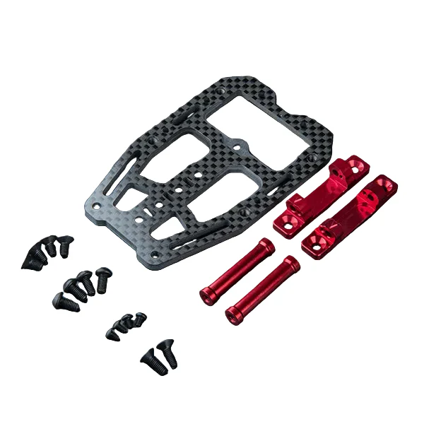 MST Platine avant carbone + Entretoise alu rouge RMX 4 210736R