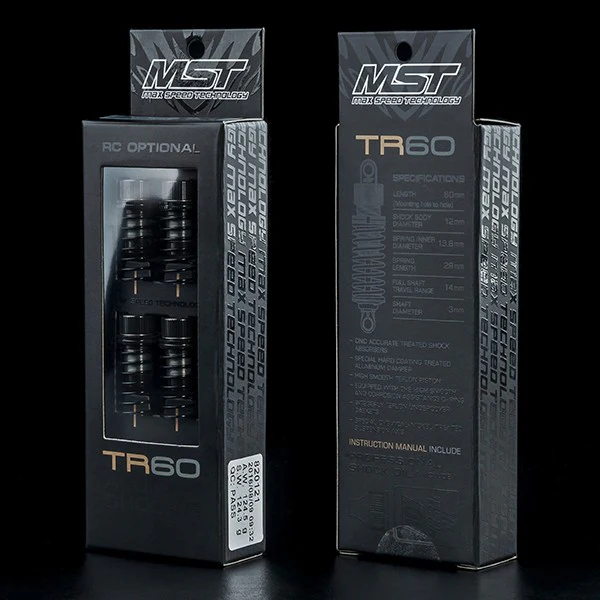 MST Set amortisseurs alu réglables TR60 (x4) Noir 820121BK - Image 2