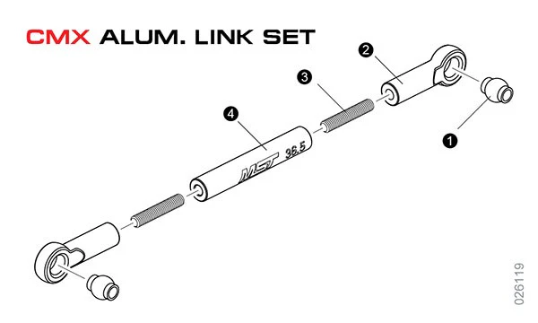 MST Set de Link Alu 242mm (Noir) 210536BK - Image 3