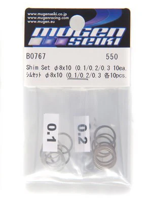Mugen Kit Rondelles de Calage 8x10x0.1/0.2/0.3 (30Pcs) B0767