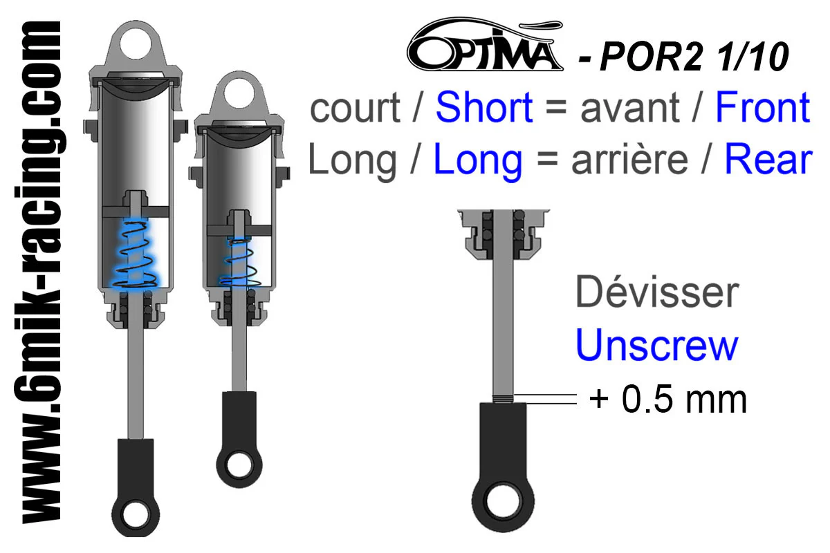 Optima Ressorts Amortisseurs Additifs 1/10 (x4) POR2 - Image 2