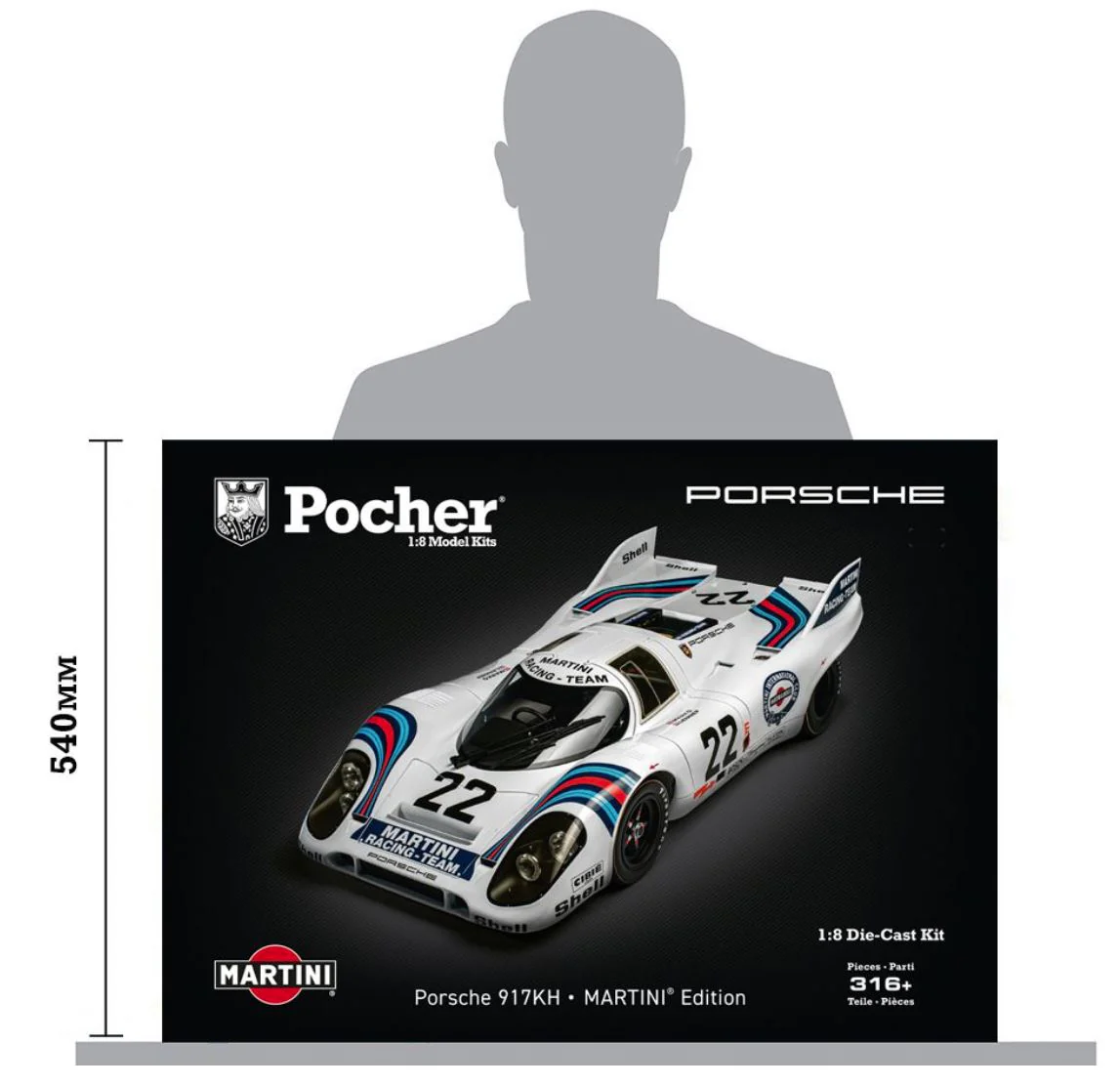 Pocher Diecast Porsche 917KH Martini Edition HK122 - Image 7