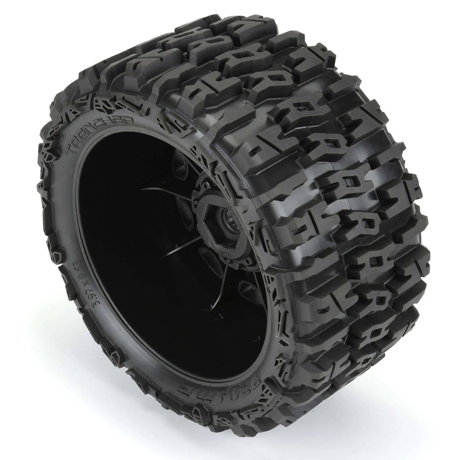 Proline Pneus Trencher 5.7 + Jantes Noir Raid 24mm (x2) 10240-10 - Image 3