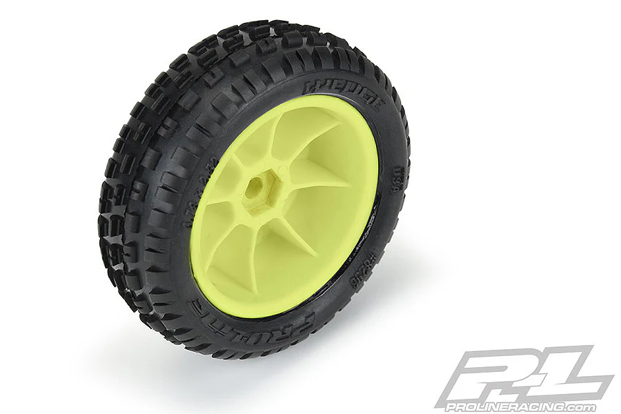 Proline Pneus Wedge + Jantes Jaune Avant Losi Mini-B 8298-12 - Image 4