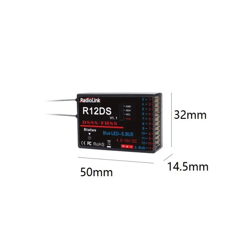Radiolink Récepteur 12 voies pour radio AT10II RDL-0-R12DS - Image 2