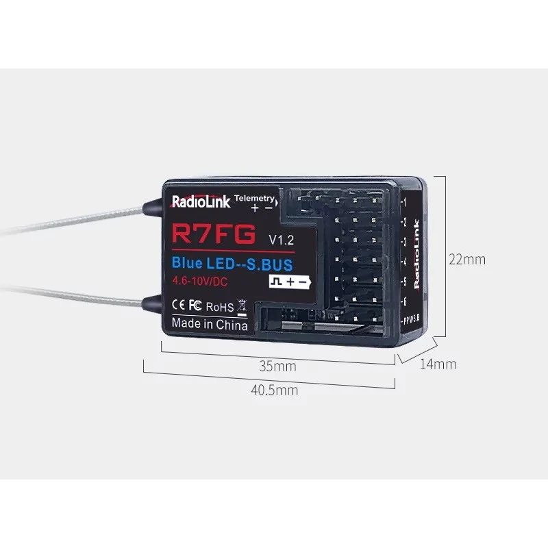 Radiolink Récepteur 7 voies V1.4 avec Télémétrie Intégrée RDL-0-R7FG - Image 2
