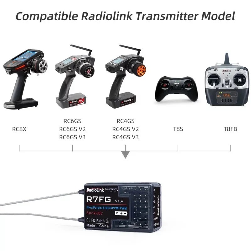 Radiolink Récepteur 7 voies V1.4 avec Télémétrie Intégrée RDL-0-R7FG - Image 7